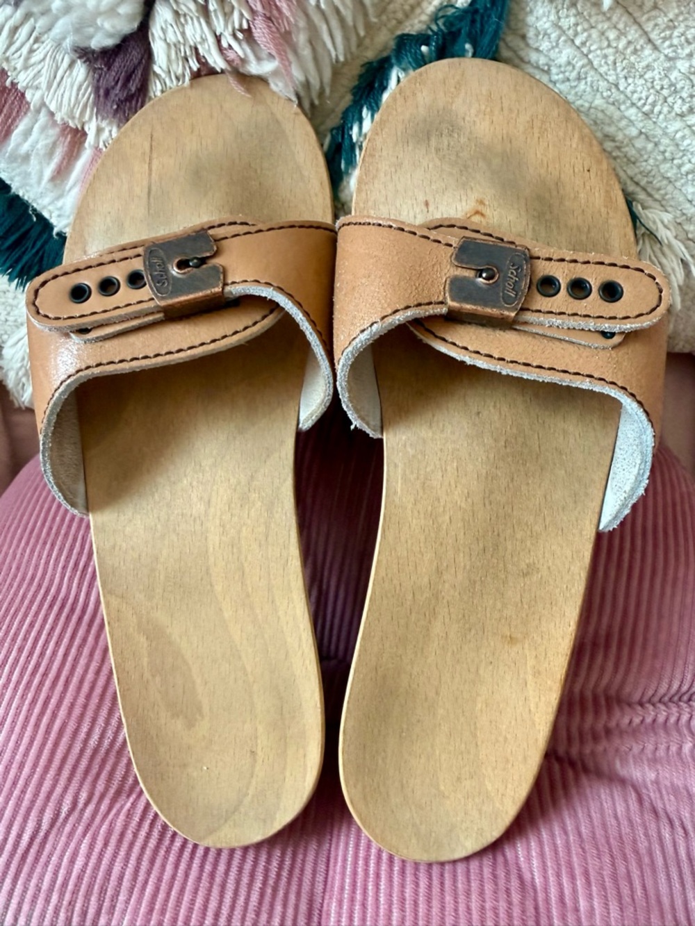 Vintage 70’s Dr. Scholl's Original Exercise Sandals with brass label